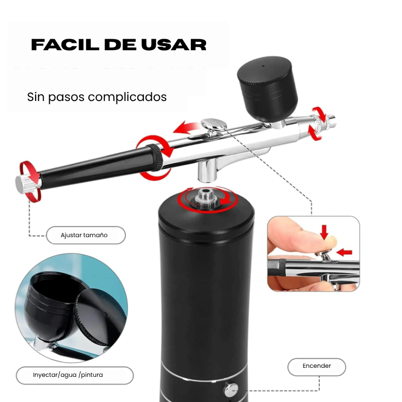 Aerógrafo Inalámbrico Profesional – Portátil, Recargable y Preciso