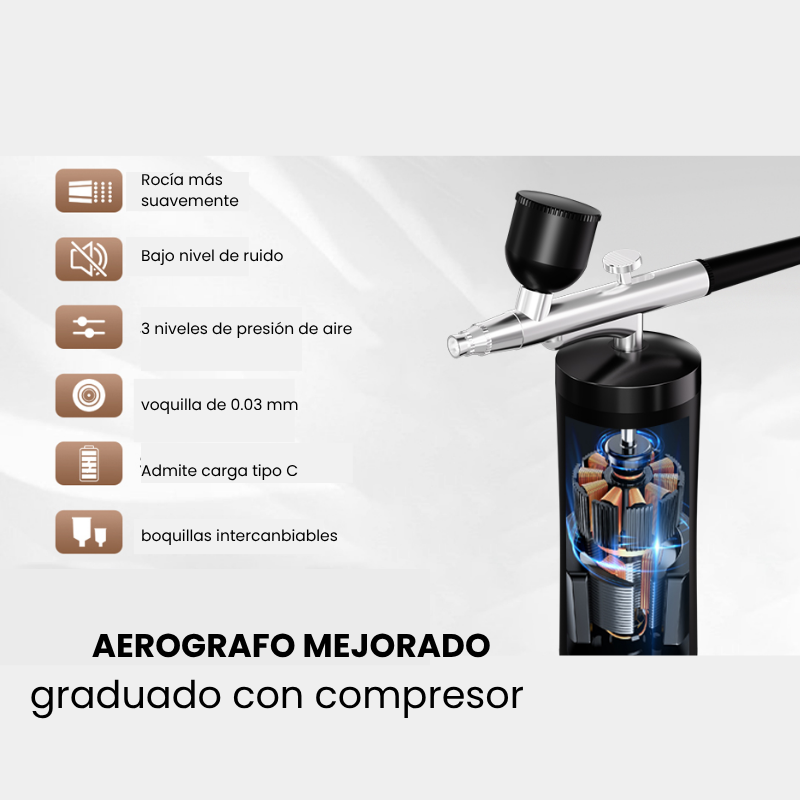 Aerógrafo Inalámbrico Profesional – Portátil, Recargable y Preciso